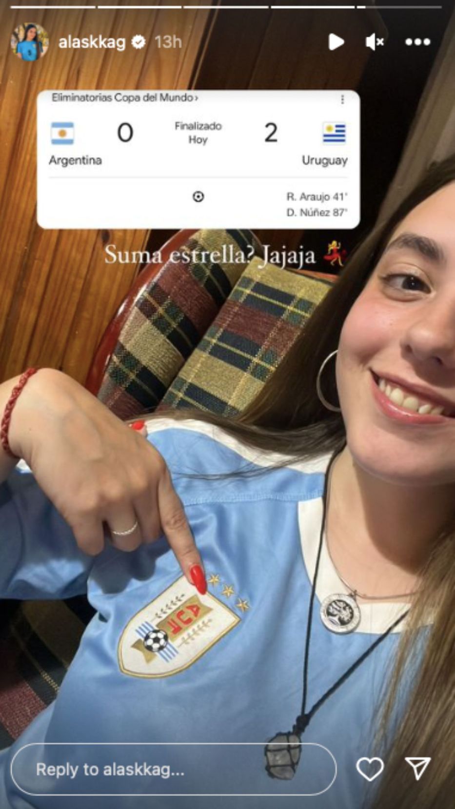 Foto: captura historias de Instagram / @alaskkag