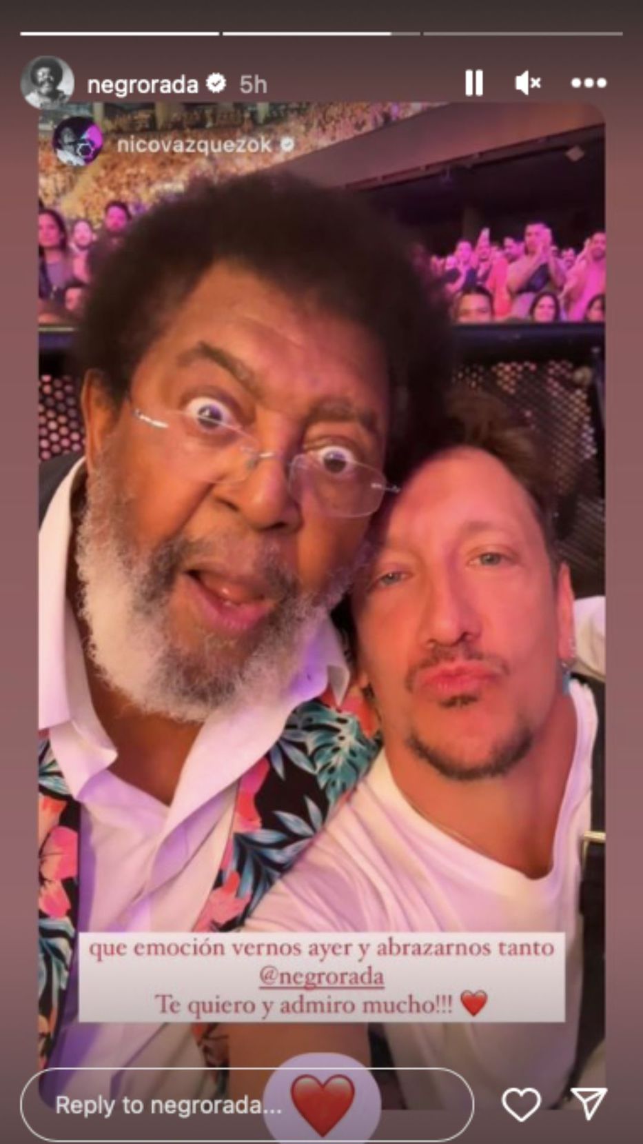 Foto: captura historias de Instagram / @negrorada