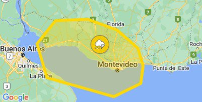 Inumet emitió alerta amarilla para departamentos del sur: estas son las zonas afectadas
