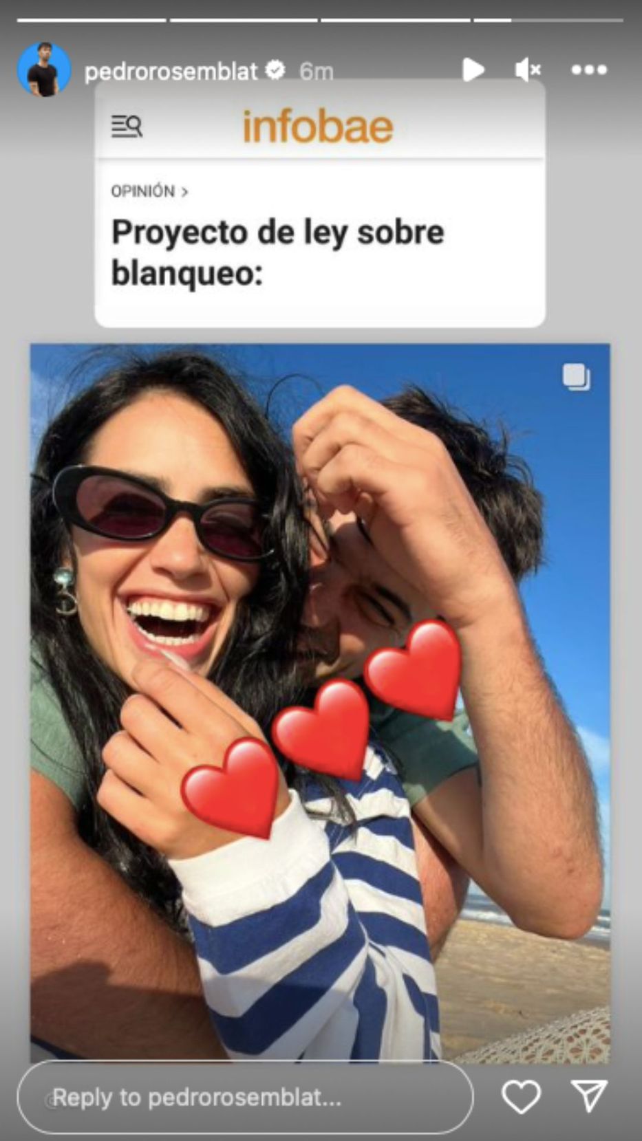 Foto: captura historias de Instagram / @pedrorosemblat