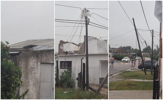 El paso del temporal por Rocha: una docena de casas con voladuras de techos y derrumbes