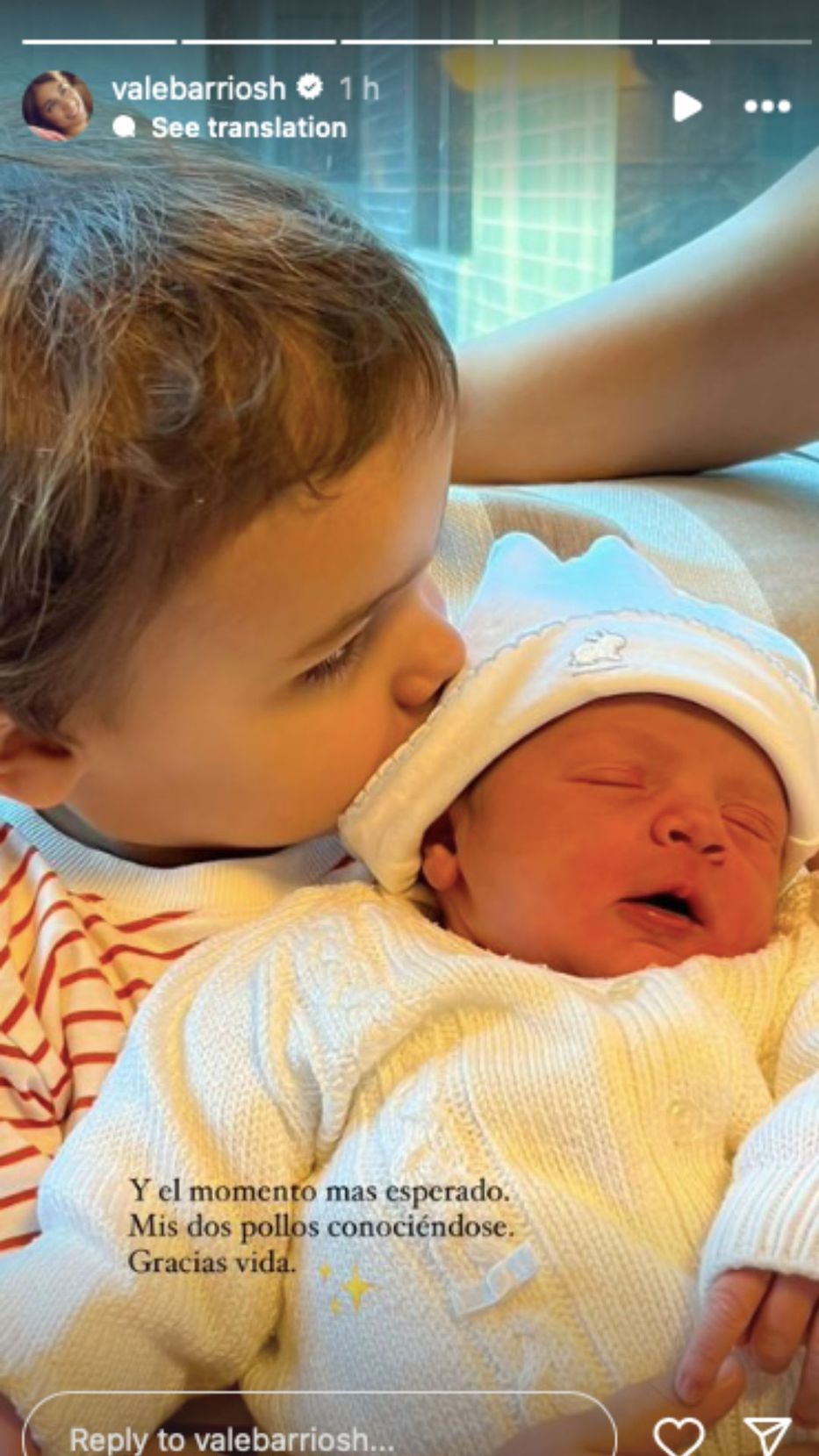 Foto: capturas historias de Instagram / @valebarriosh