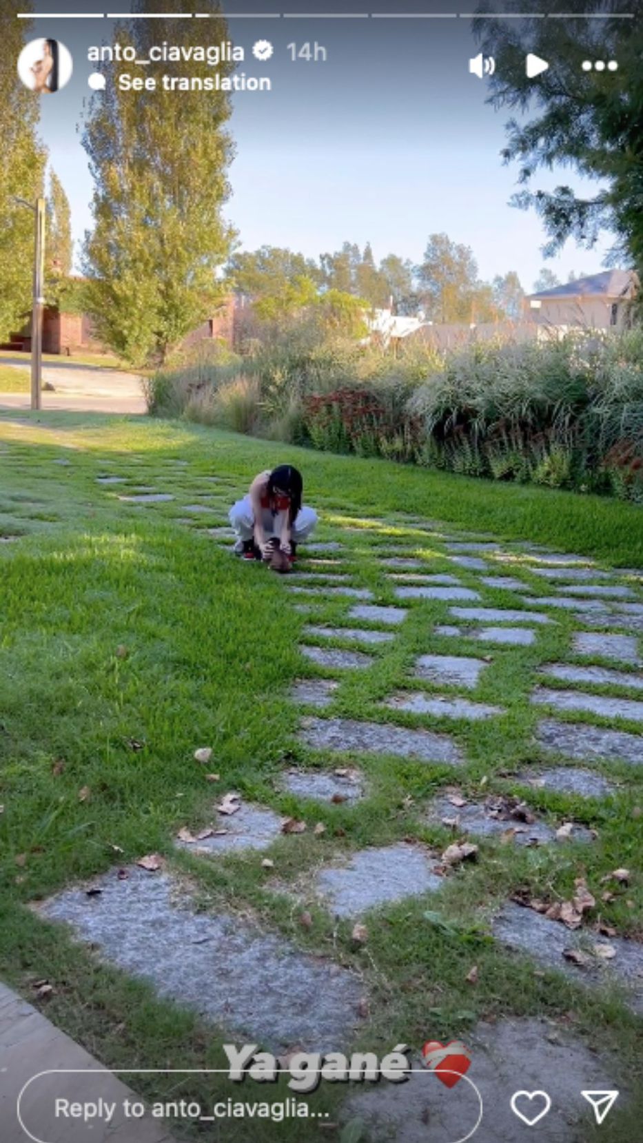 Foto: Historias de Instagram/ @anto_ciavaglia