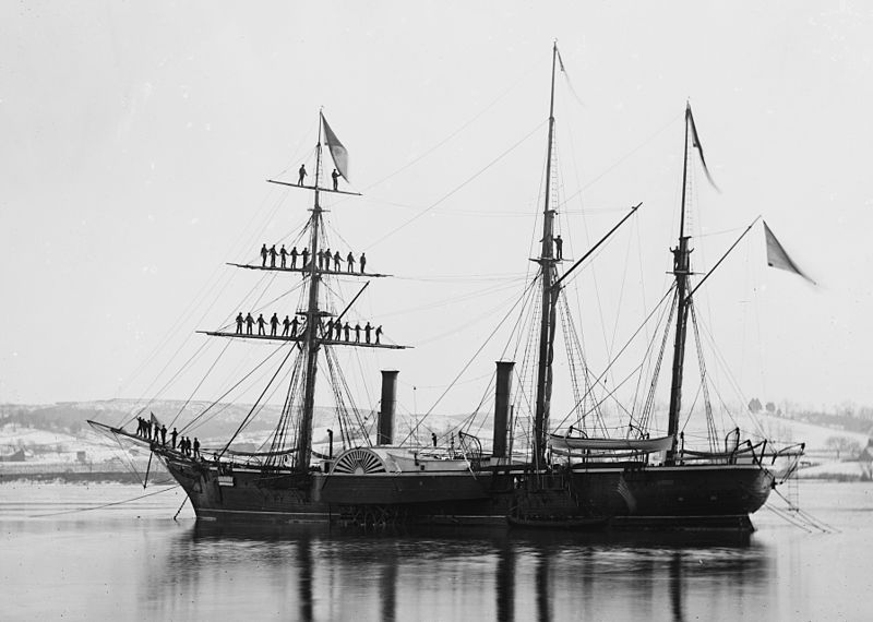 Corbeta Recife, buque insignia de la escuadra de Tamandaré. Imagen: Alexander Gardner / Wikimedia Commons
