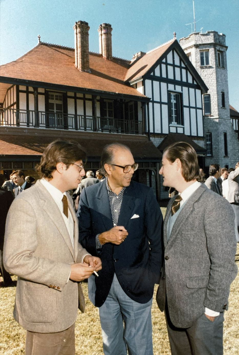 Con Jorge Batlle y Washington Abdala en Anchorena, mayo 1985.