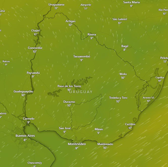 Temperaturas máximas para el próximo sábado a las 08:00 horas según el modelo Icon, diseñado por el Centro Meteorológico Alemán