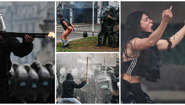 Gases, palos y perdigones