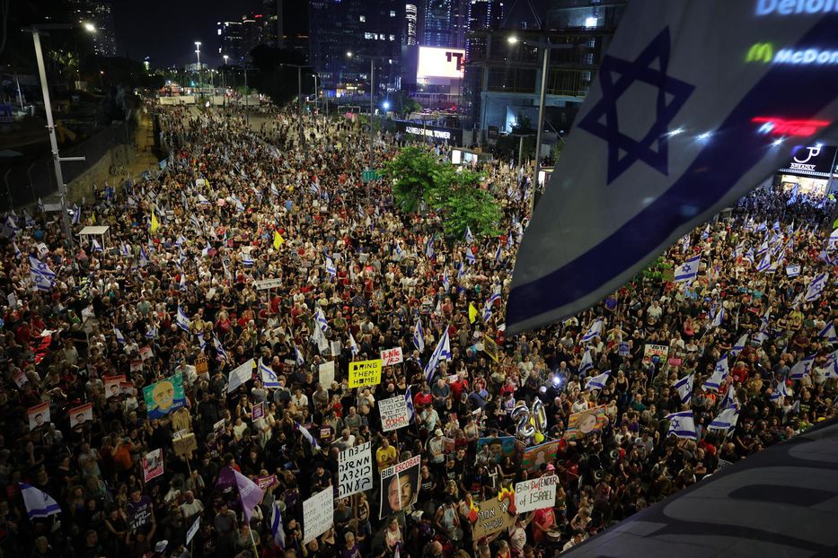 Manifestaciones en Israel. Foto: EFE/EPA/ABIR SULTAN