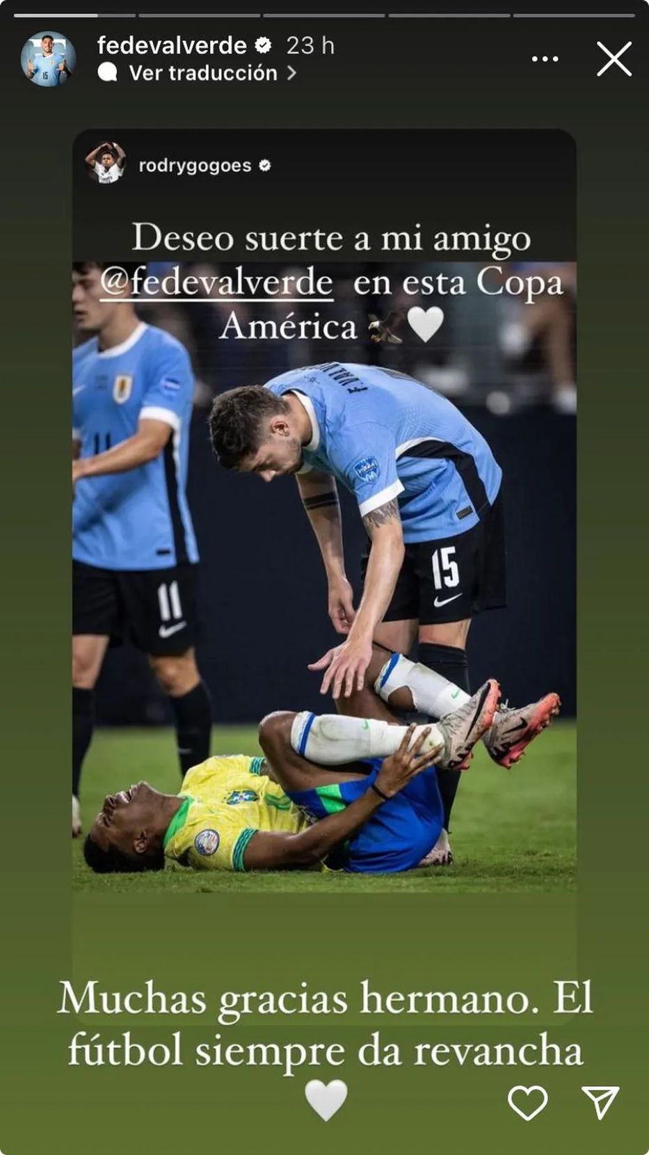 Foto: captura historias de Instagram / @fedevalverde