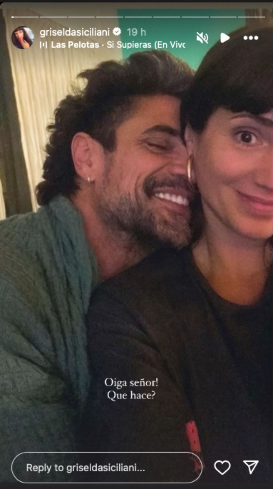 Foto: Historias de Instagram/ @griseldasiciliani