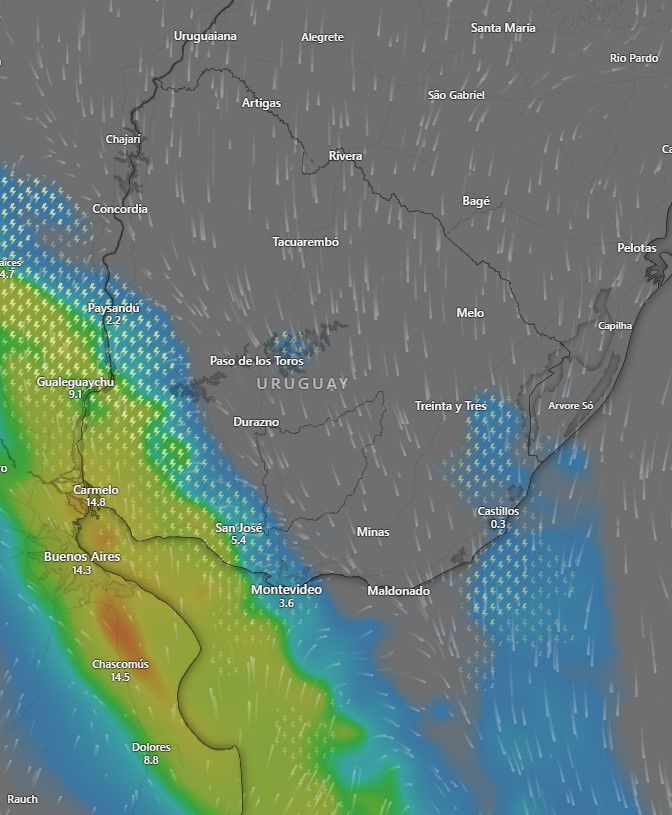 Previsión para el sábado a las 07:00