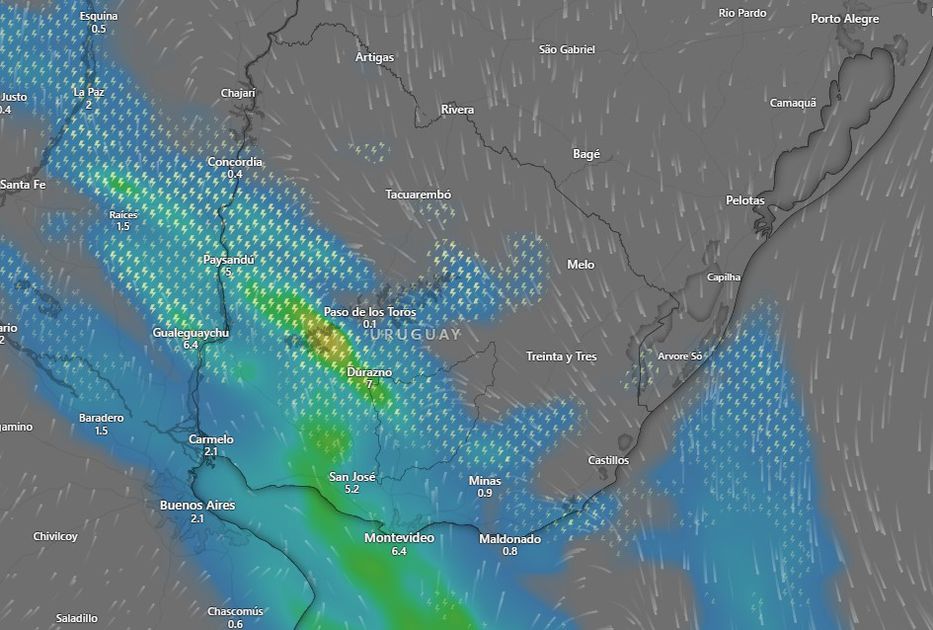 Previsión para el sábado a las 13:00