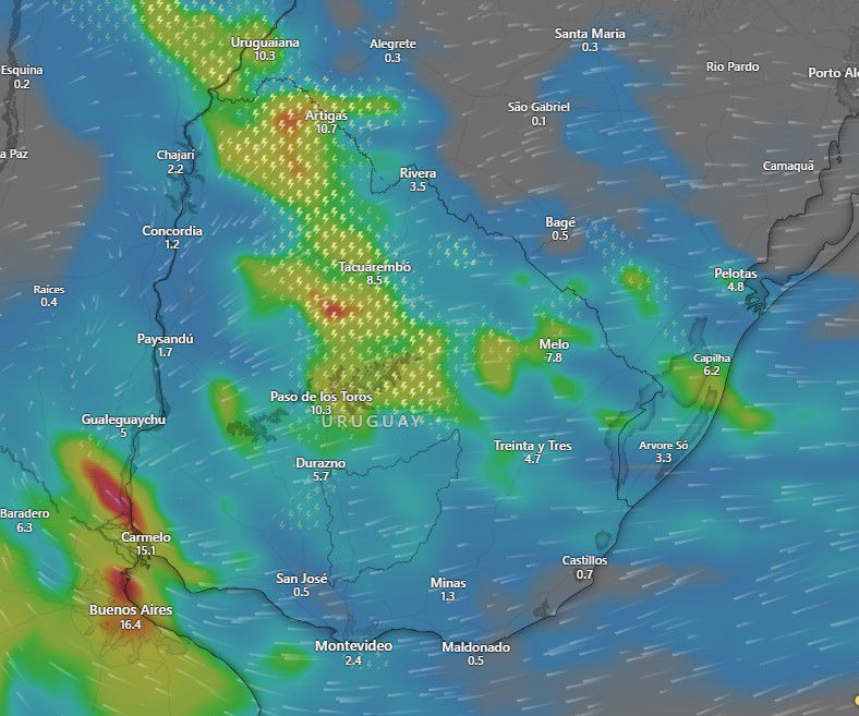 Modelo ECMWF, sábado a las 10:00 horas