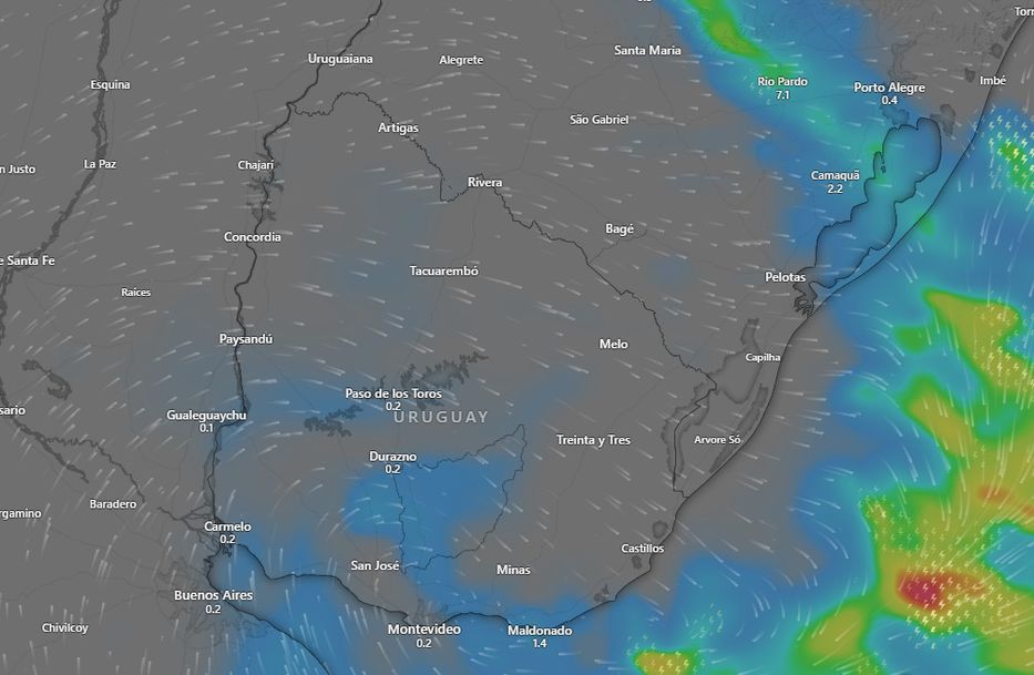 Modelo ECMWF, domingo a las 06:00 horas