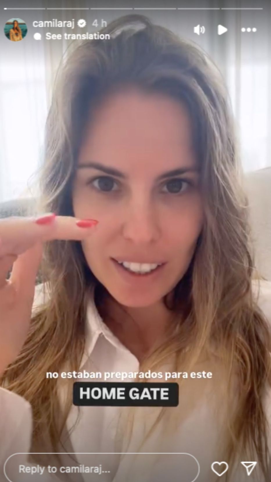 Foto: Historias de Instagram/ @camilaraj