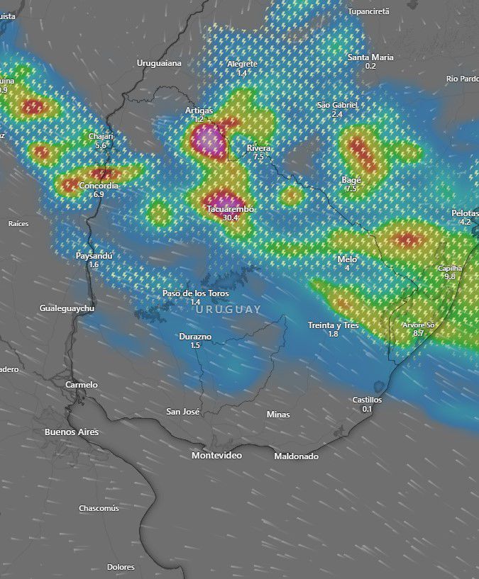 Modelo ECMWF: martes a las 13:00 horas