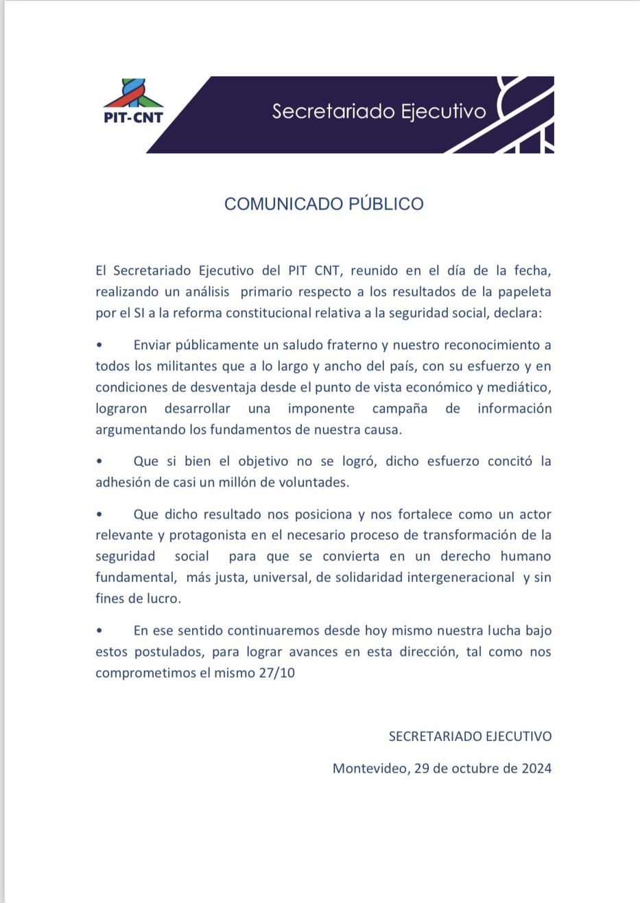 Comunicado del Pit-Cnt