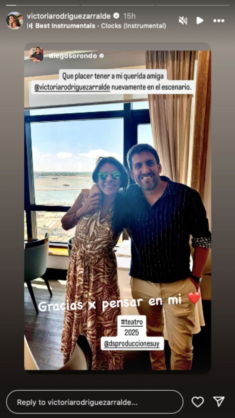 Foto: Historias de Instagram/ @victoriarodriguezarralde