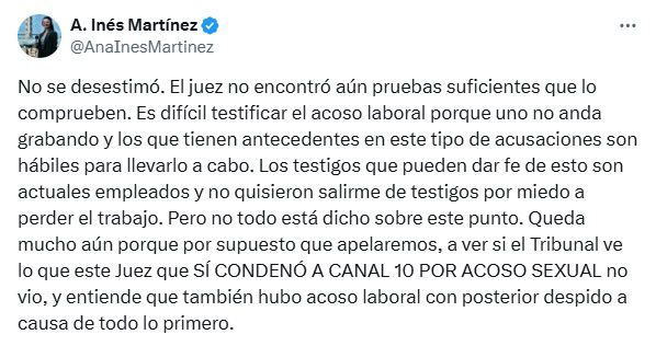 Cuenta de X de Ana Inés Martínez