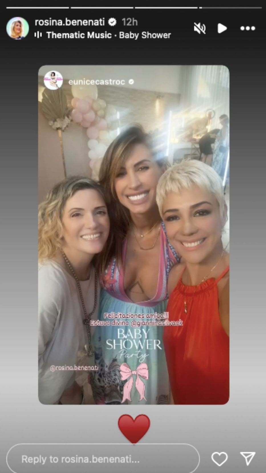 Foto: Historias de Instagram/ @rosina.benenati