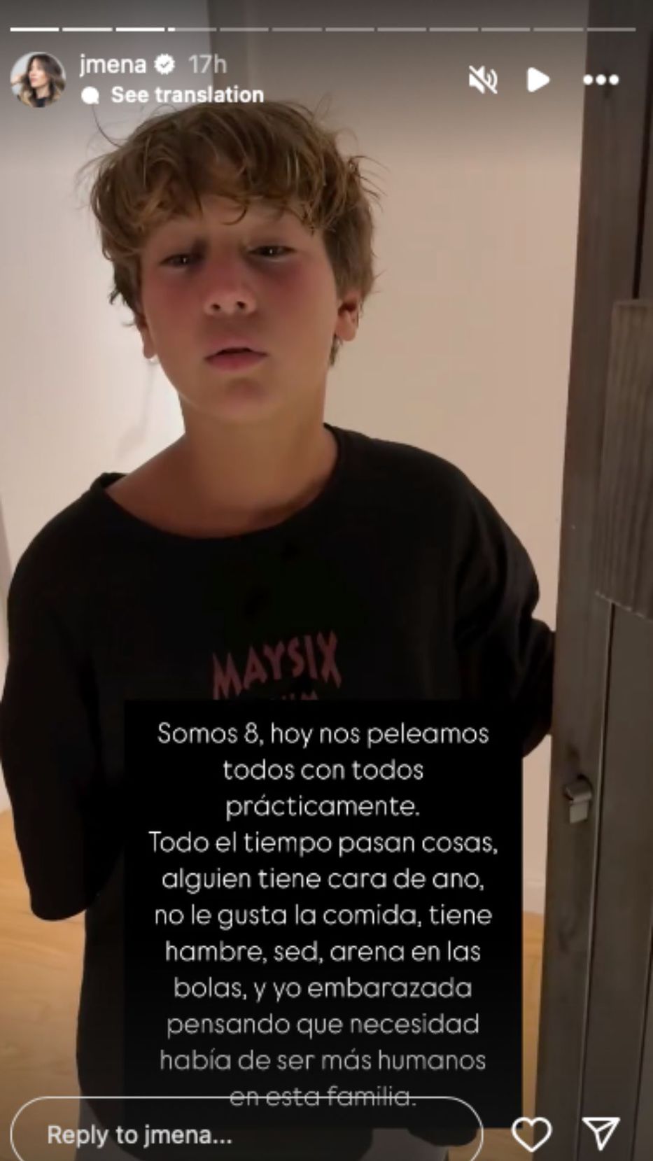 Foto: Historias de Instagram/ @jmena