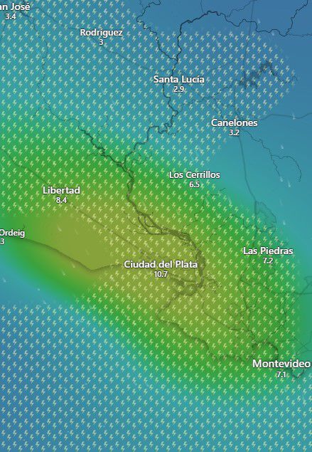 Proyección Icon para las 17:00 horas del sábado