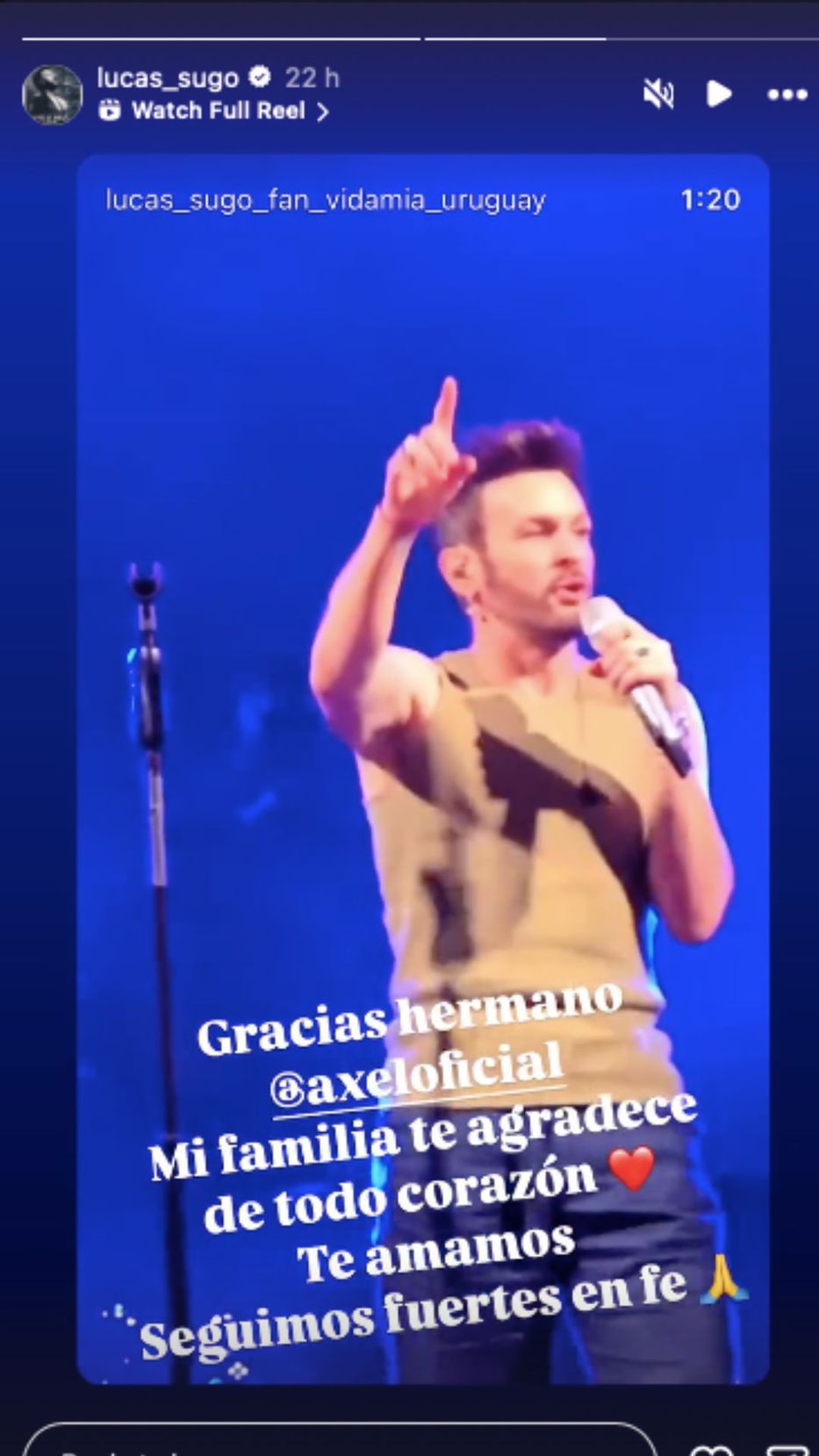 Foto: Historias de Instagram/ @lucas_sugo