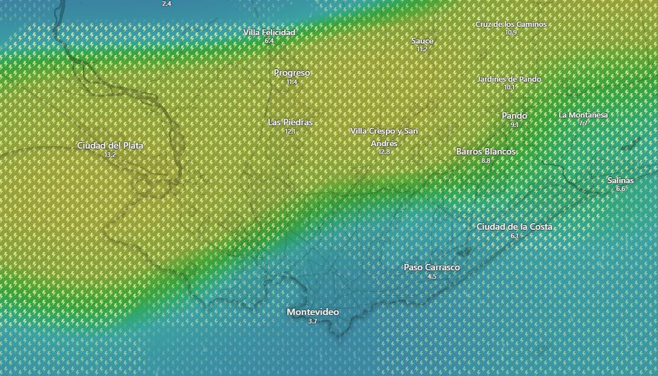 Modelo ECMWF martes a las 07:00