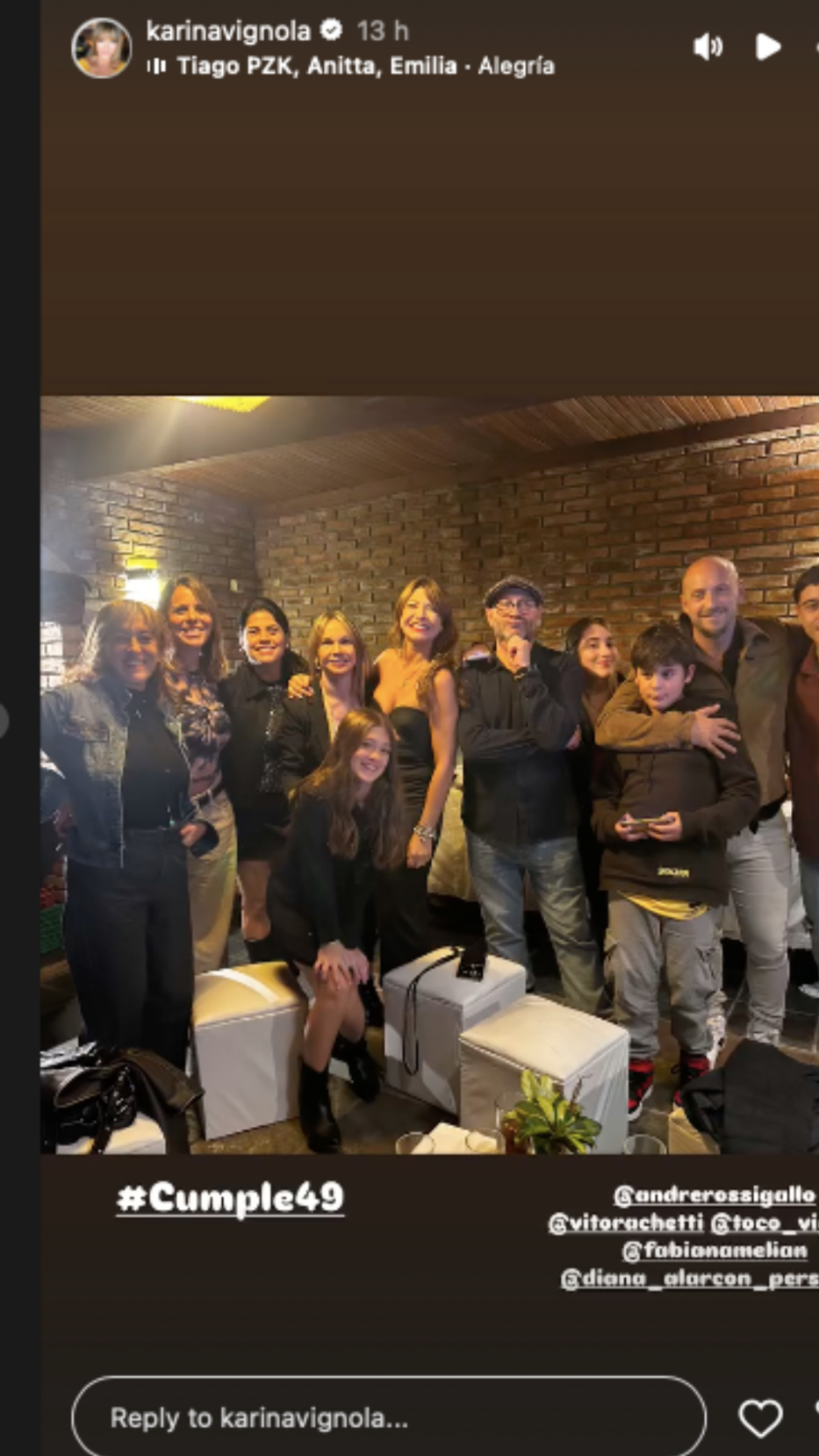 Foto: Historias de Intsagram/ @karinavignola