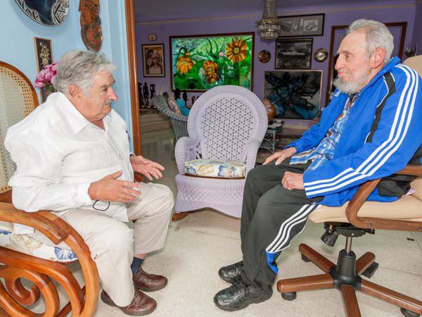 En enero de 2014, visita a Fidel Castro en Cuba. Diario Granma