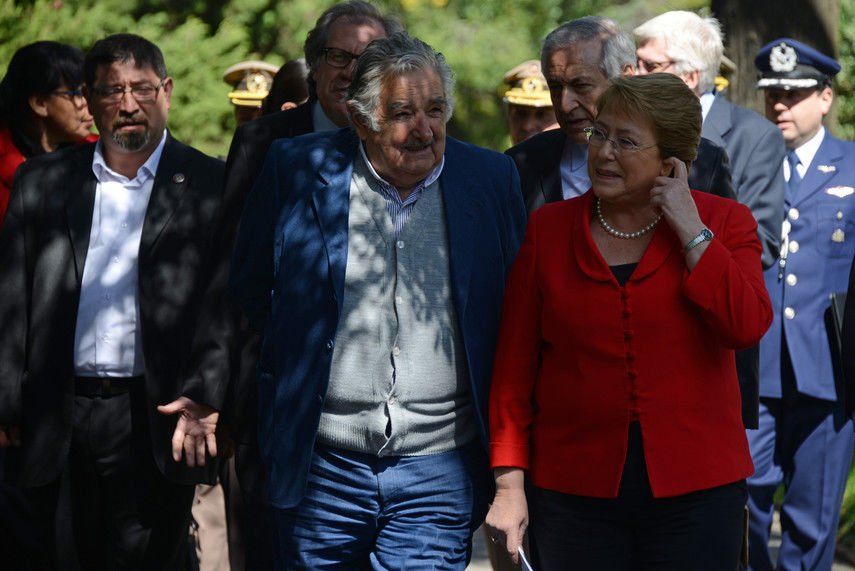 En setiembre de 2014, con la presidenta chilena Michelle Bachelet. Presidencia