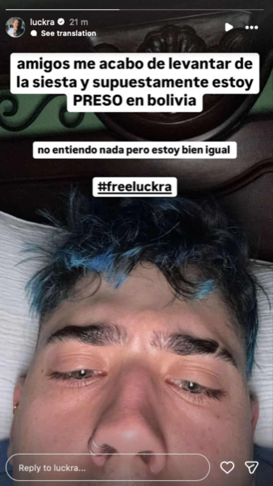 Foto: Historias de Instagram/ @luckra