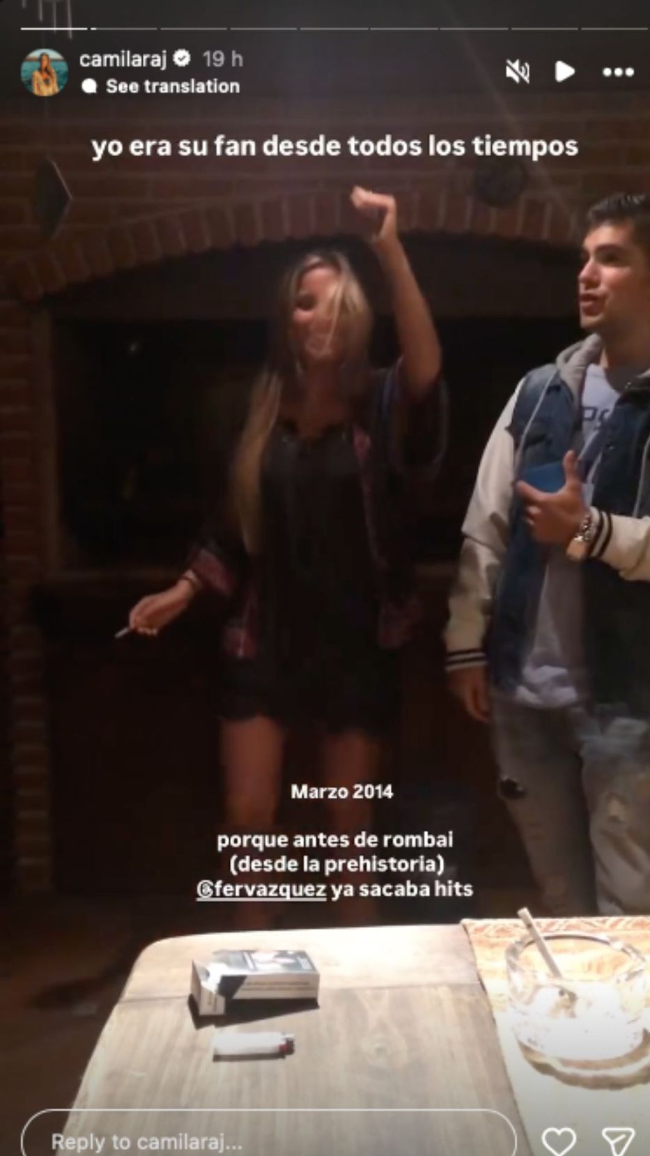 Foto: Historias de Instagram/ @camilaraj