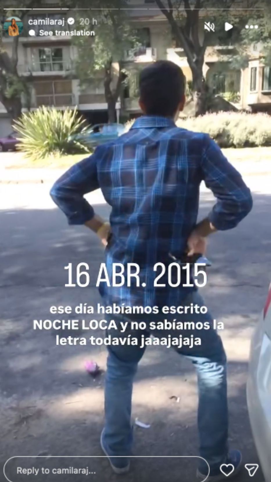 Foto: Historias de Instagram/ @camilaraj