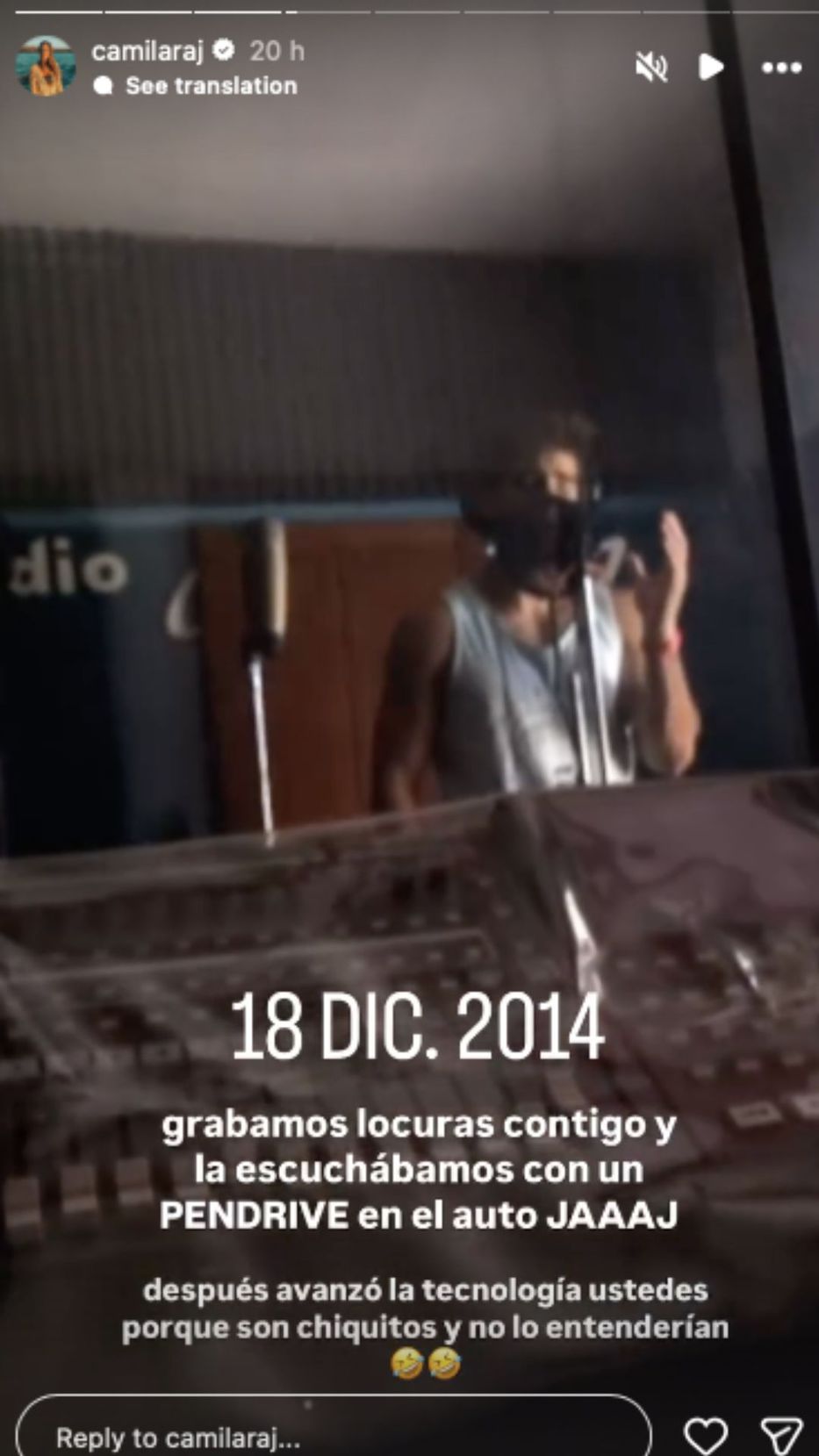 Foto: Historias de Instagram/ @camilaraj