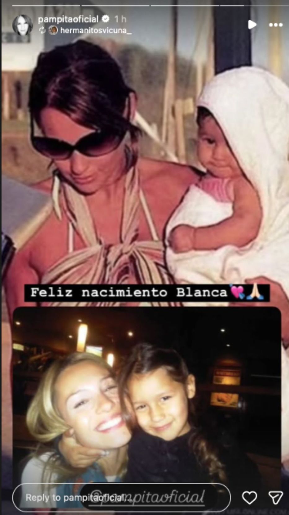 Foto: Historias de Instagram/ @pampitaoficial