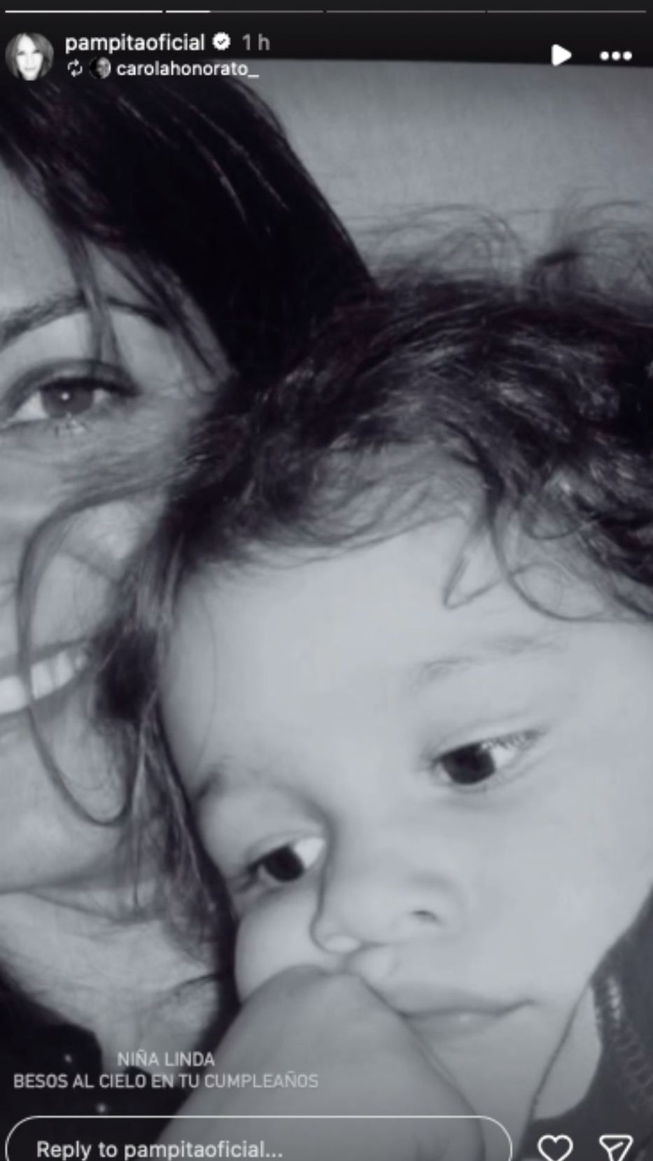 Foto: Historias de Instagram/ @pampitaoficial