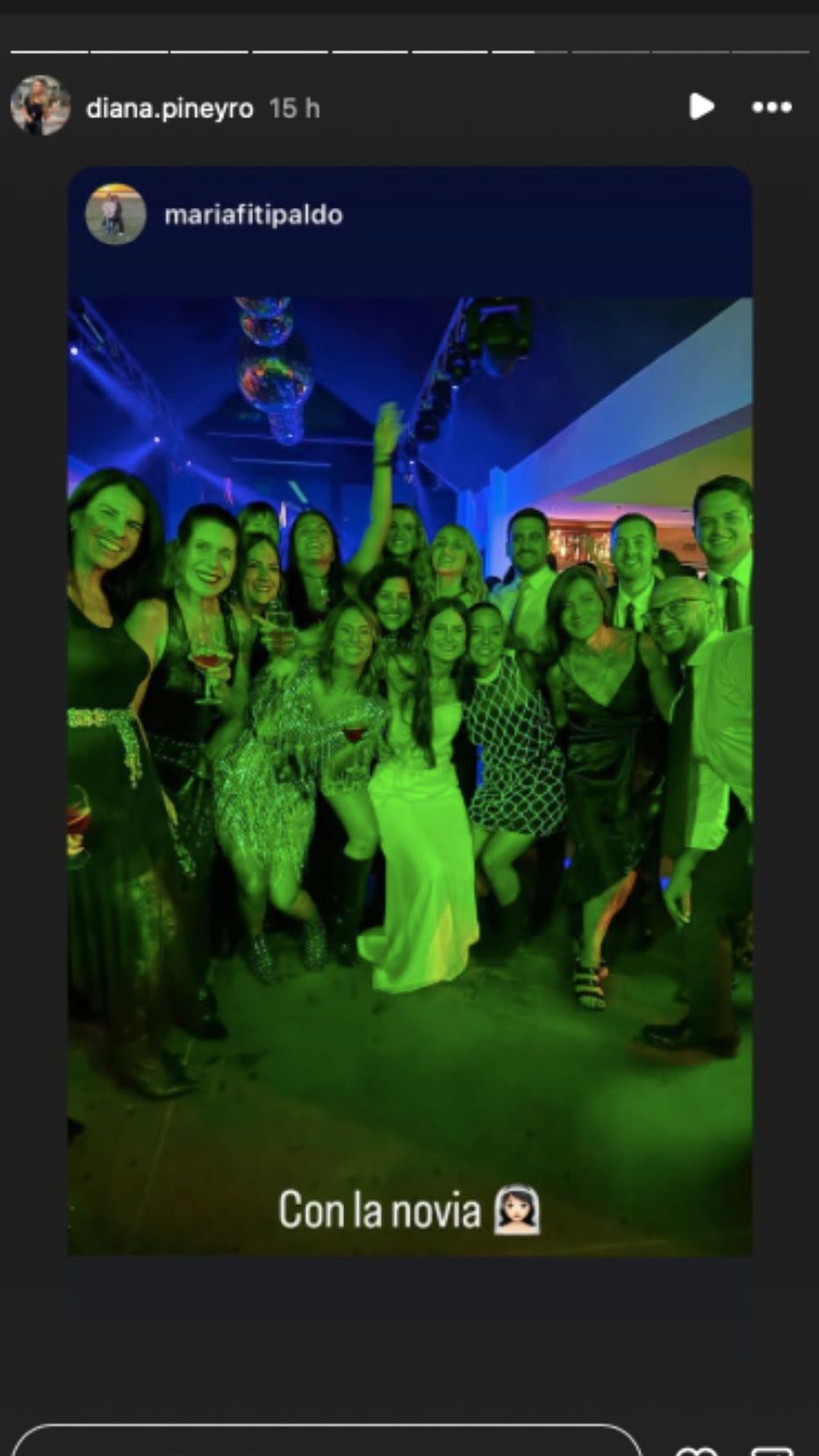 Foto: Historias de Instagram/ @diana.piñeyro