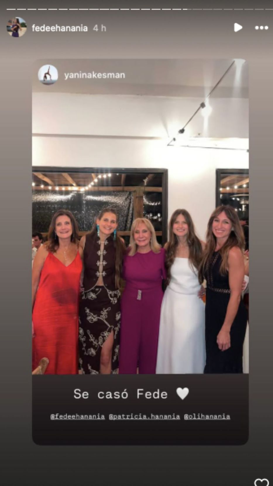 Foto: Historias de Instagram/ @fedehanania