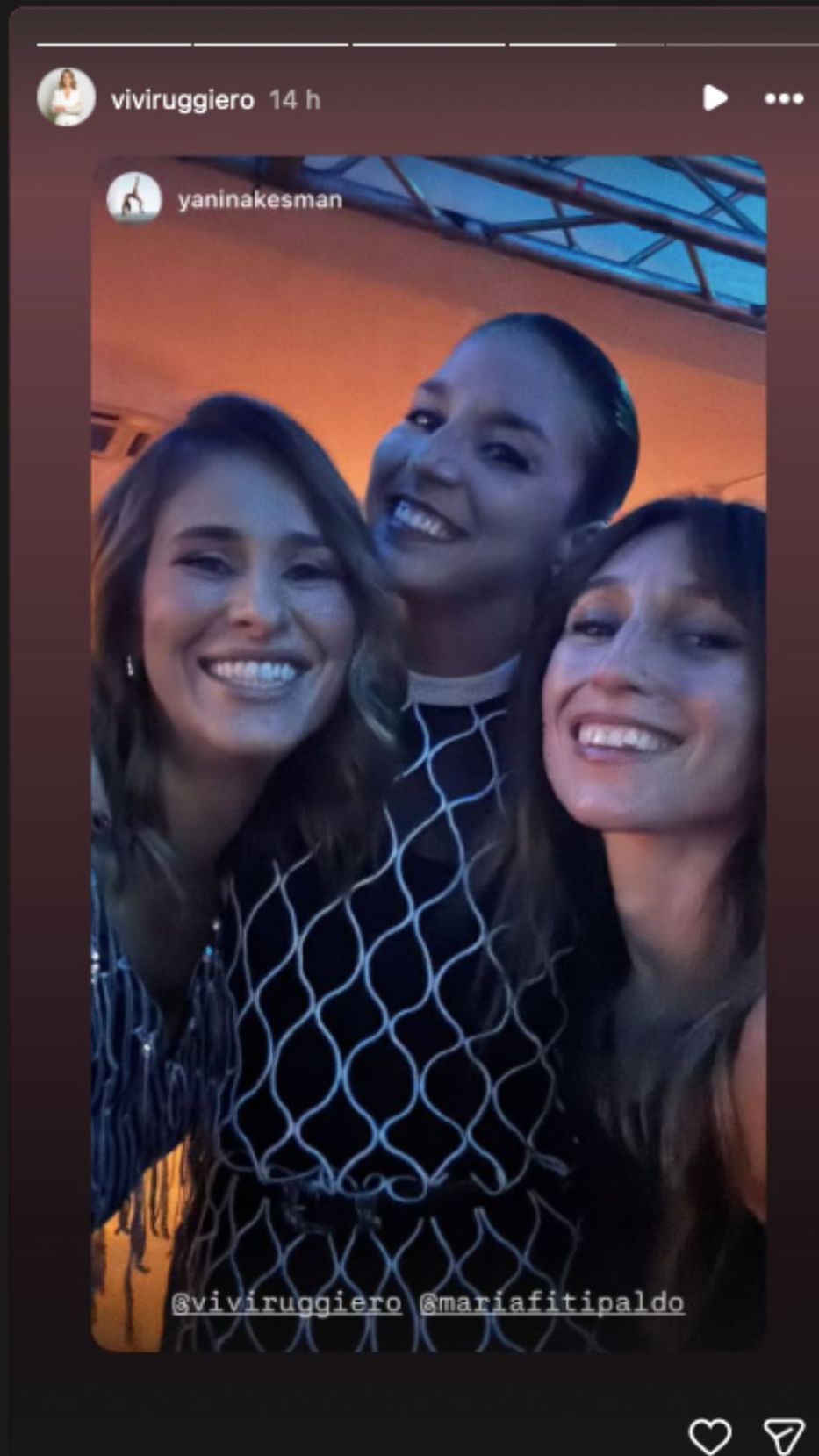 Foto: Historias de Instagram/ @viviruggiero