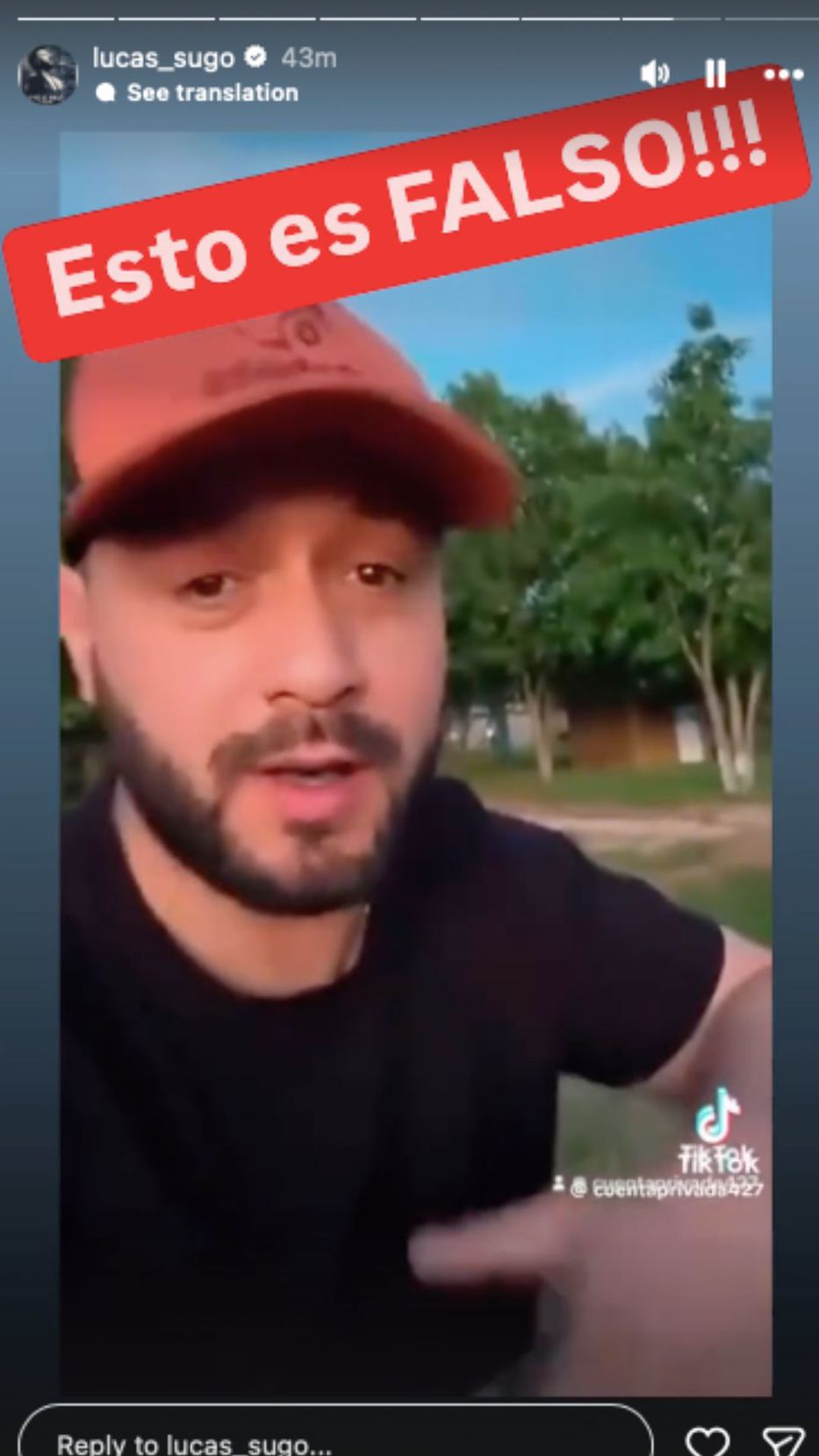 Foto: Historias de Instagram/ @lucas_sugo