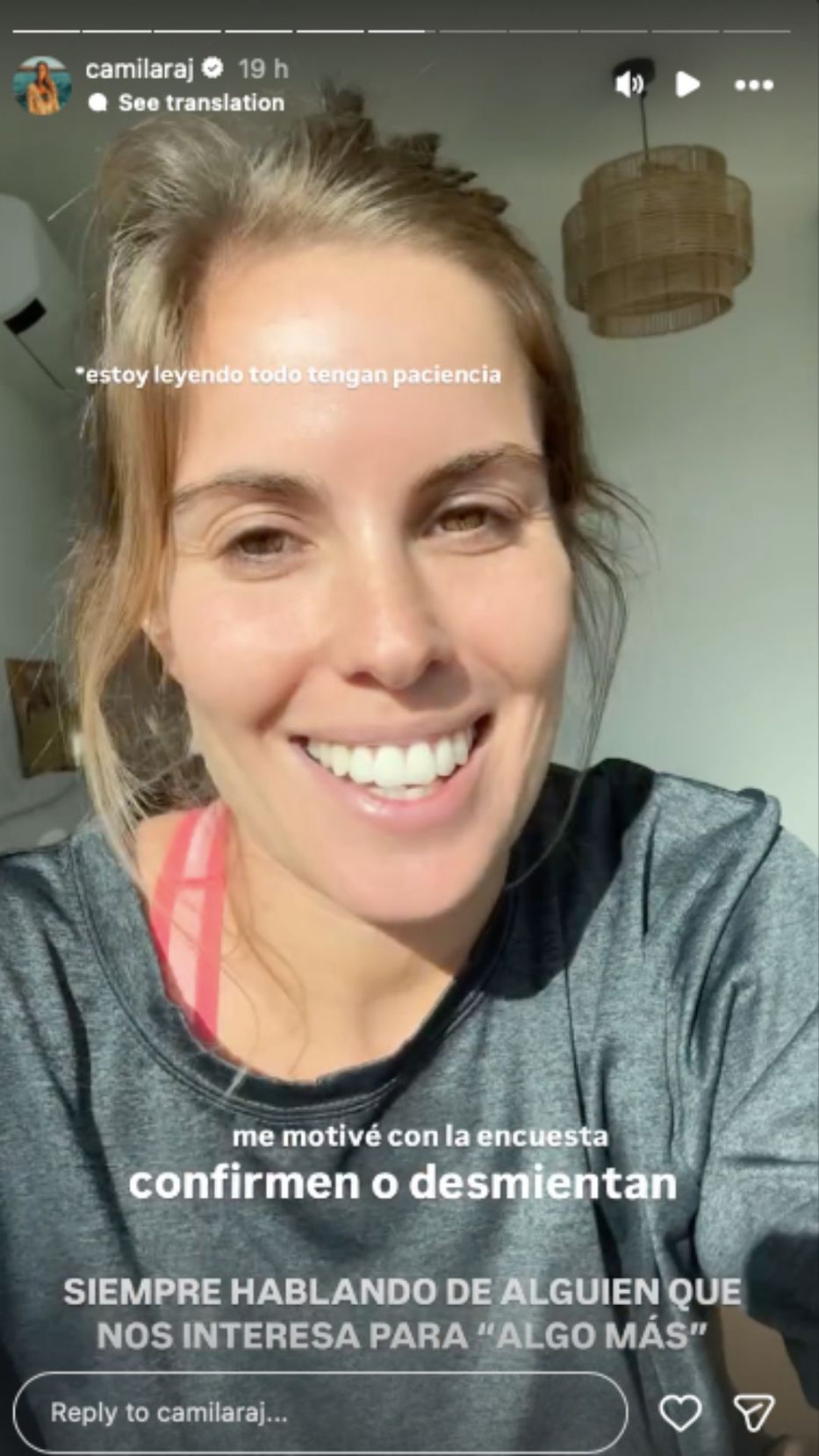 Foto: Historias de Instagram/ @camilaraj