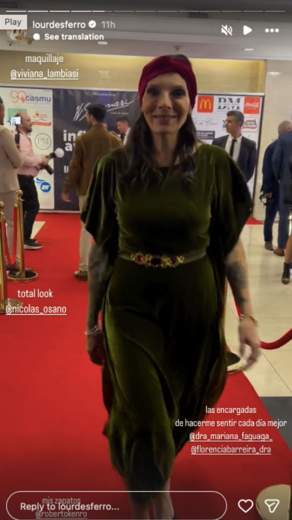 Foto: Historias de Instagram/ @lourcesferro