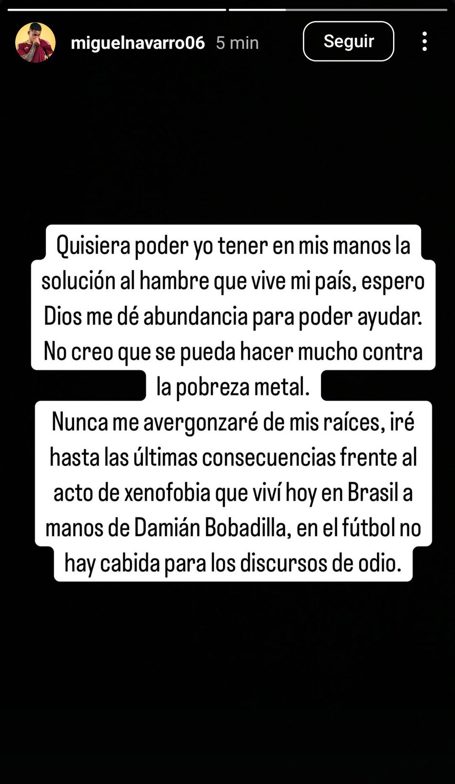 Foto: Instagram @miguelnavarro06