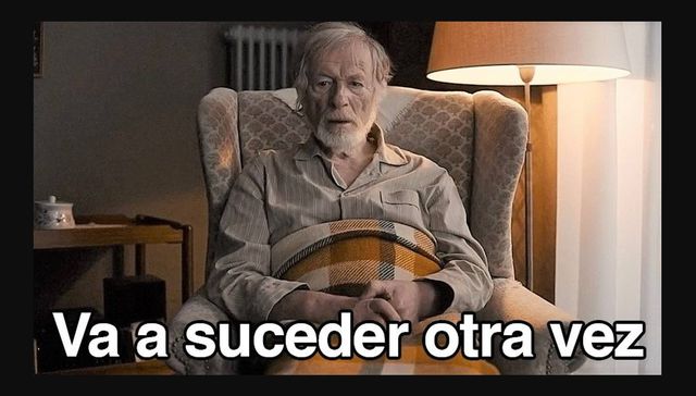 No de nuevo, decía