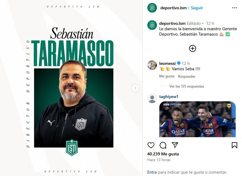 Foto: Instagram Deportivo LSM