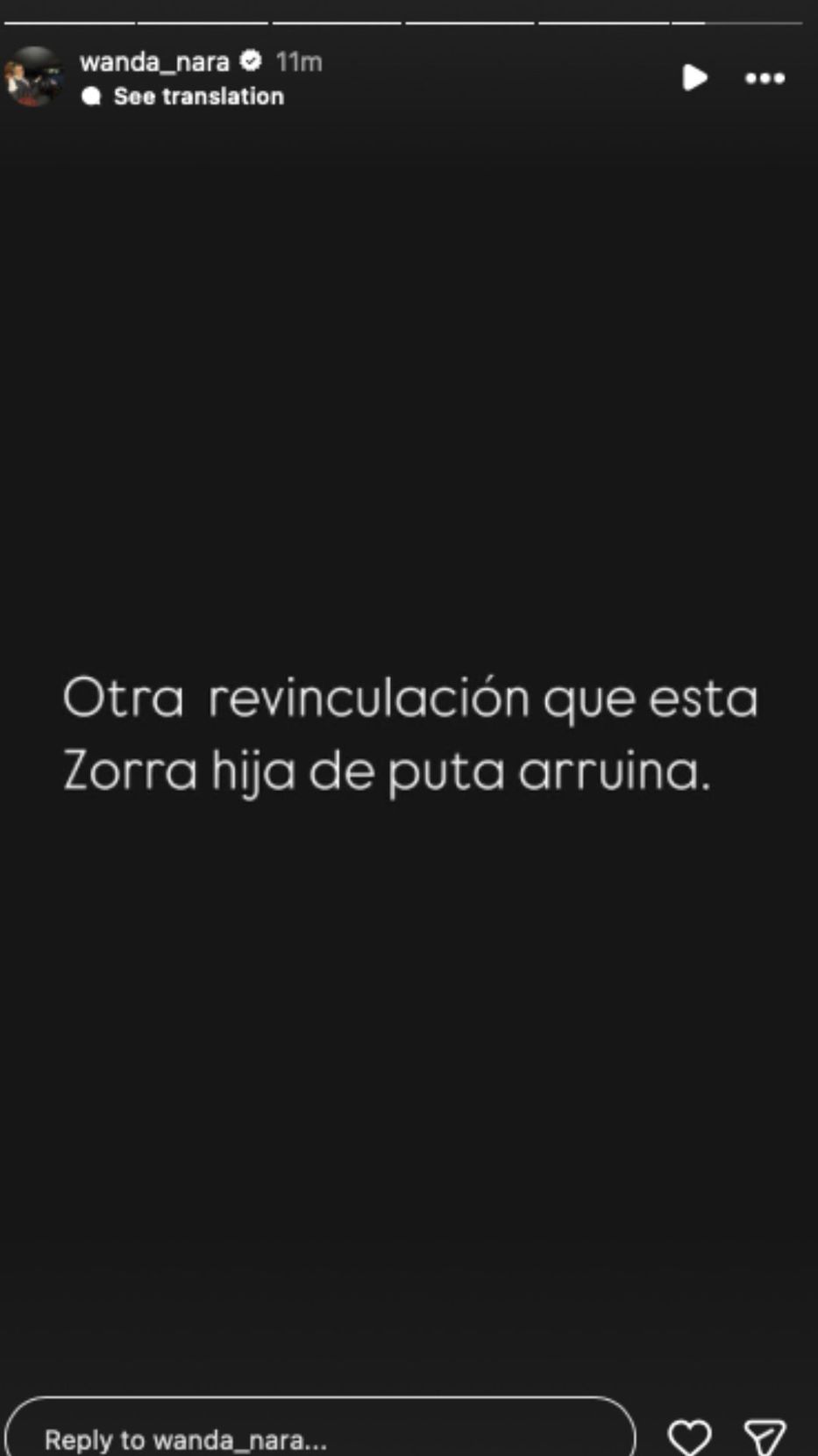 Foto: Historias de Instagram/ @wanda_nara