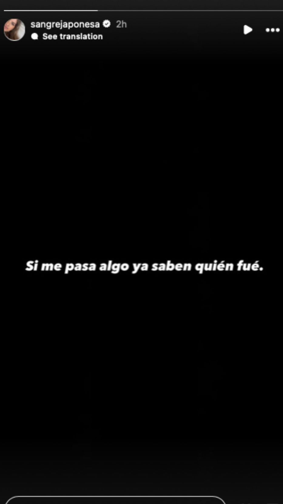 Foto: Historias de Instagram/ @sangrejaponesa