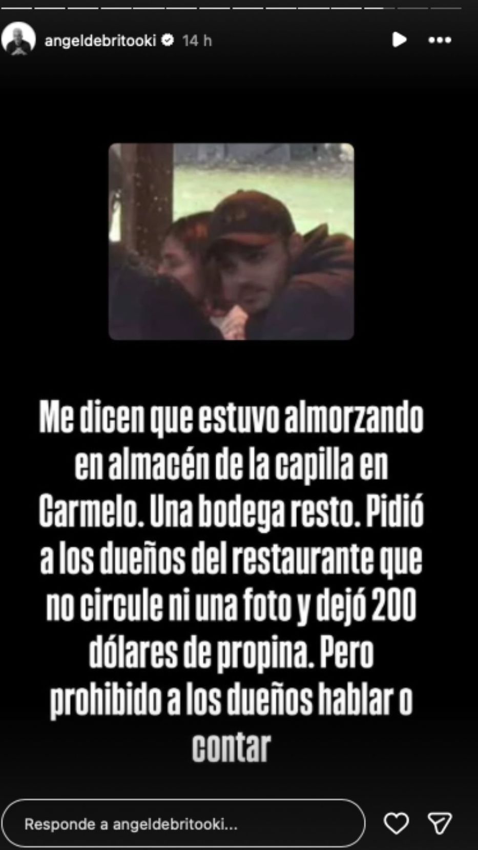 Foto: Historias de Instagram/ @angeldebritooki