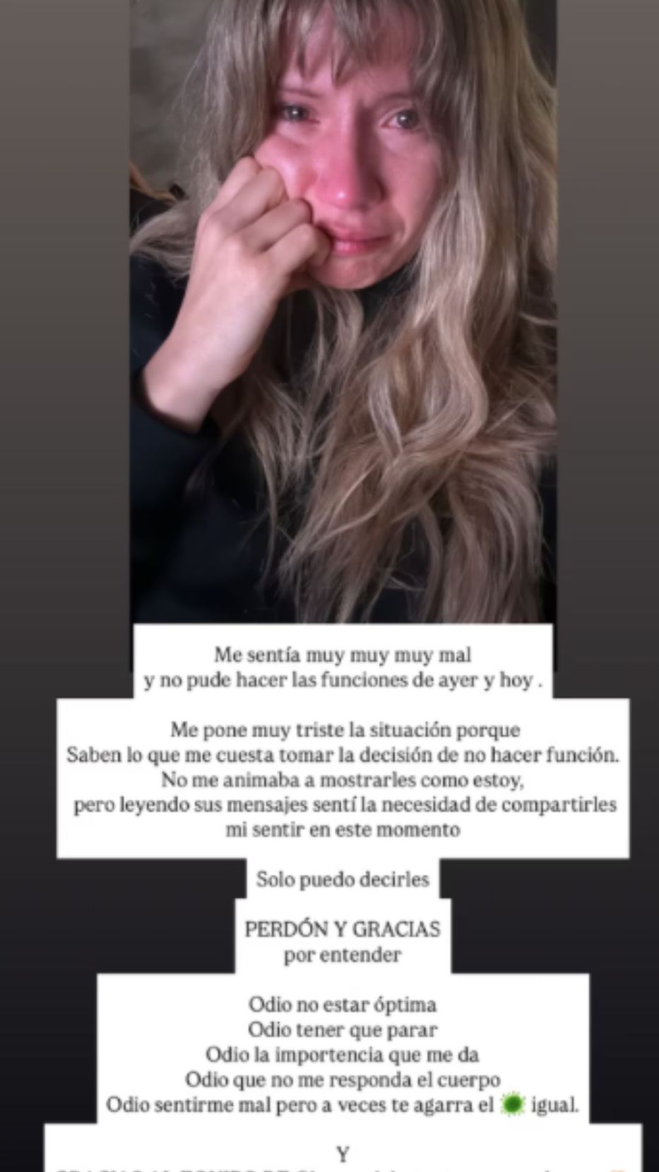 Foto: Historias de Instagram/ @holasoylaurita